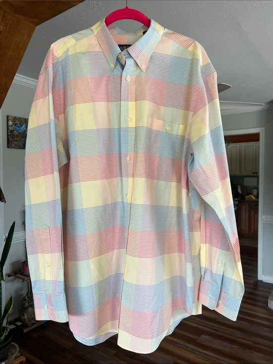 Orvis Other - Orvis Pastel Checkered Button-Up Shirt in Yellow, Blue, Pink